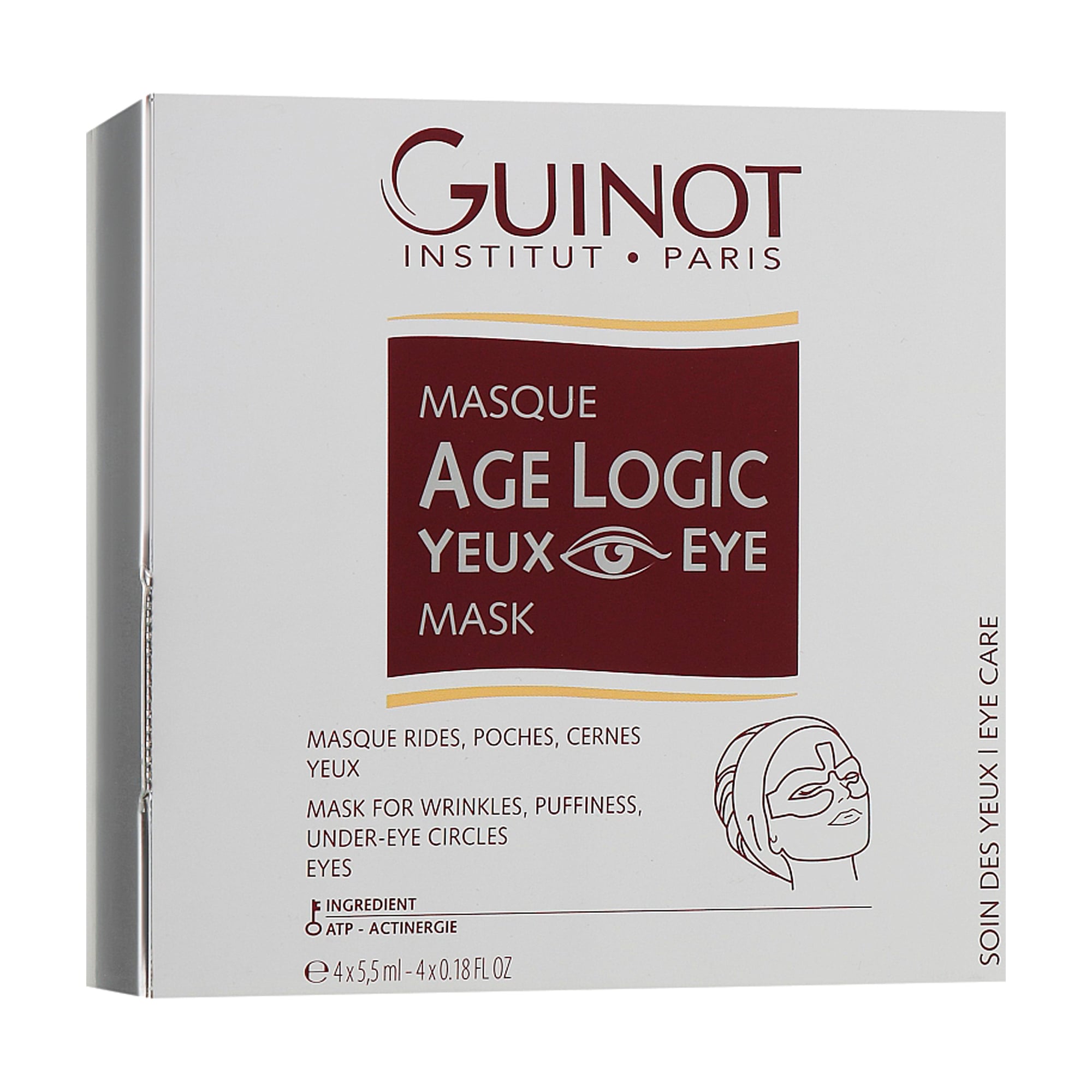 Омолоджувальна маска для шкіри навколо очей Guinot Masque Age Logic Yeux, 4*5.5 мл